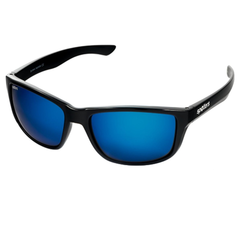 Spotters Rebel Gloss Black Polarised Sunglasses Ice Blue