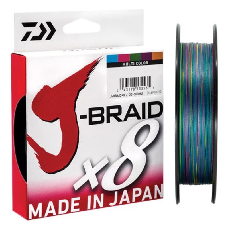 Daiwa J Braid X8 Braided Fishing Line Multi Colour 300m 100lb
