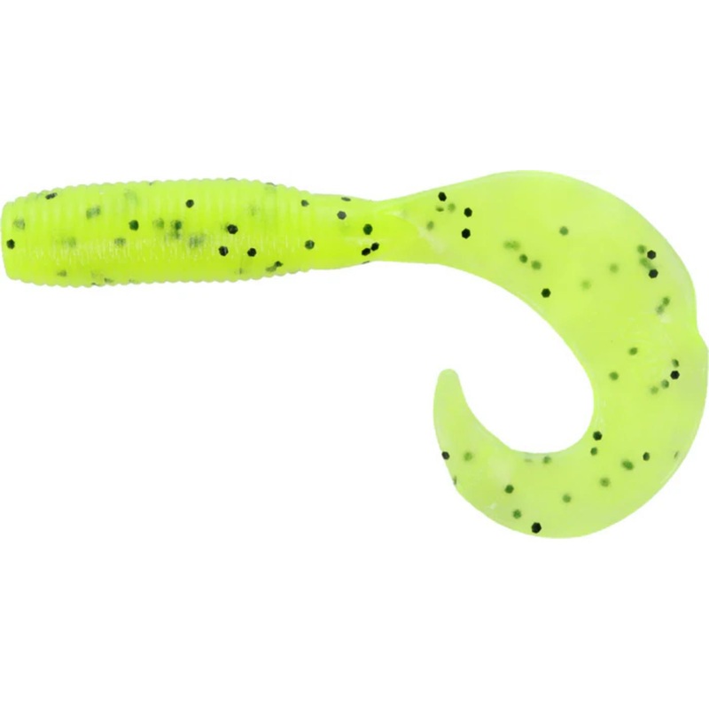 Yamamoto 5″ Super Grub Chartreuse Blk Flk 18-20-156
