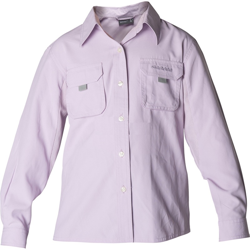 Shimano Girls Vented Long Sleeve Shirt Lilac 10