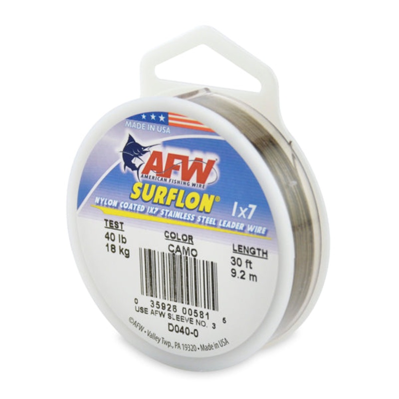 AFW surflon 1×7 nylon coated cable 30Ft 40lb D040-0