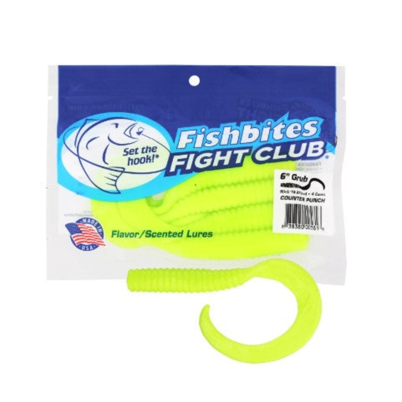 Fishbites 6″ Curly Tail Grub – Counter Punch