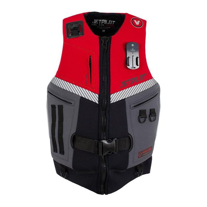 Jetpilot Venture Mens Neo Neoprene Life Jacket PFD Vest Black Red Large
