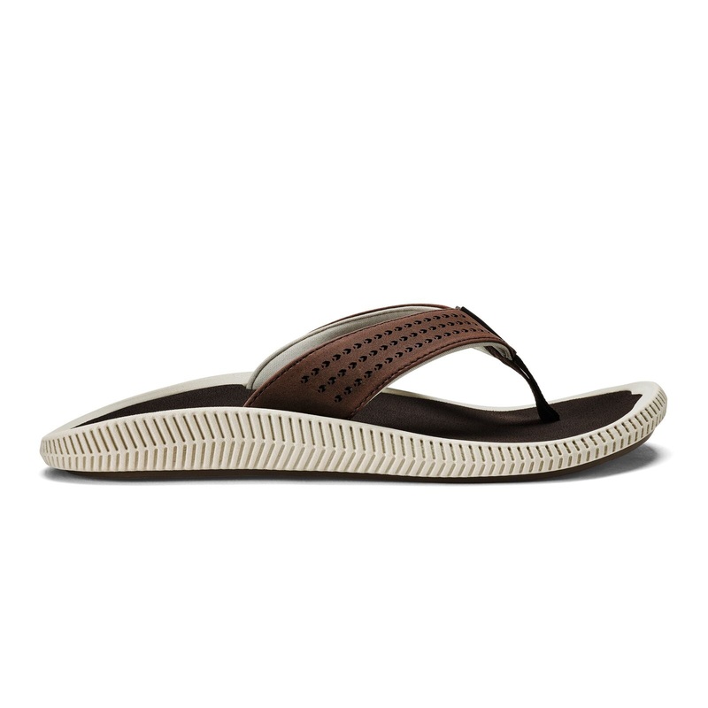 OluKai Mens Ulele Sandals DK WOOD/DK WOOD 8