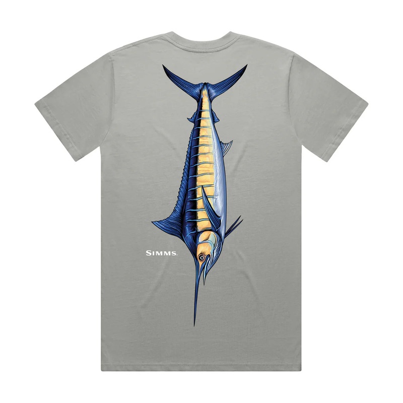 Simms Artist Tee Blue Marlin Fish it Well 2XL