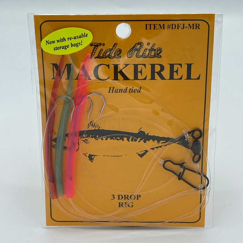 Tide Rite DFJ-MR Mackerel 3 Drop Tube Rig w/ 3 Colored Tubes Various Colors