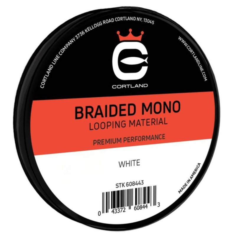 Cortland Braided Mono Loop Material – Per Foot WHITE 30LB