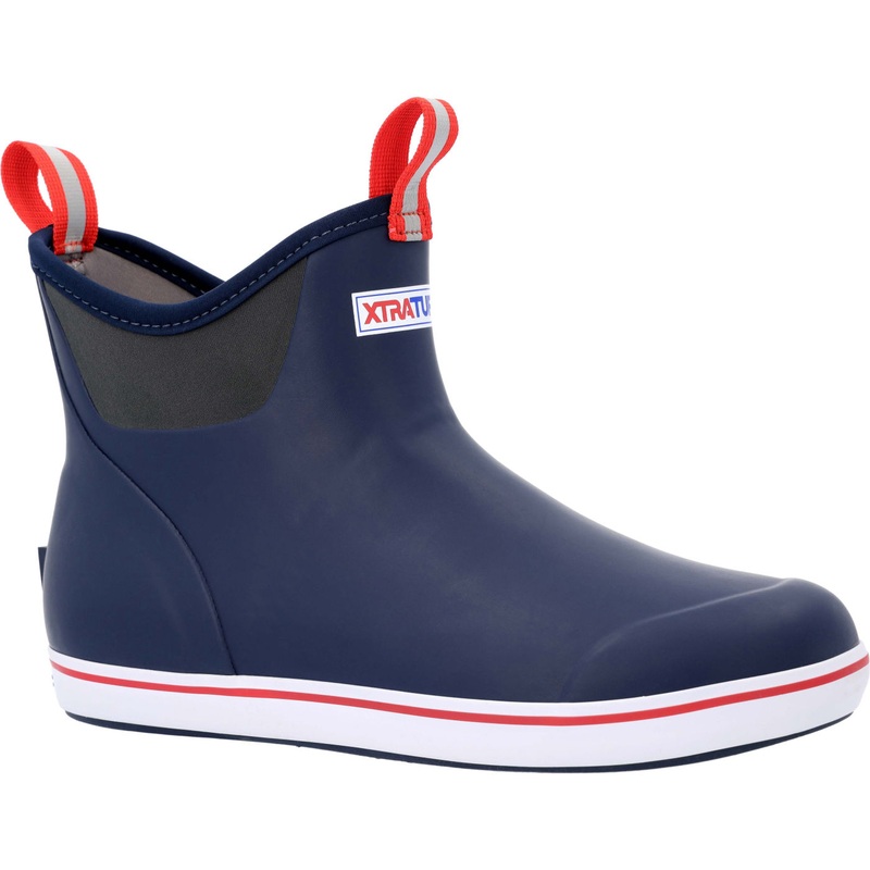 XTRATUF Men’s 6″ Ankle Deck Boot Navy/Red 7
