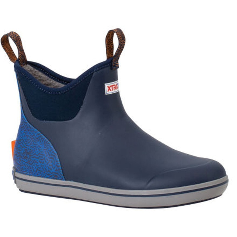XTRATUF Men’s Trolling Pack Fleece Lined Ankle Deck Boot Blue 7