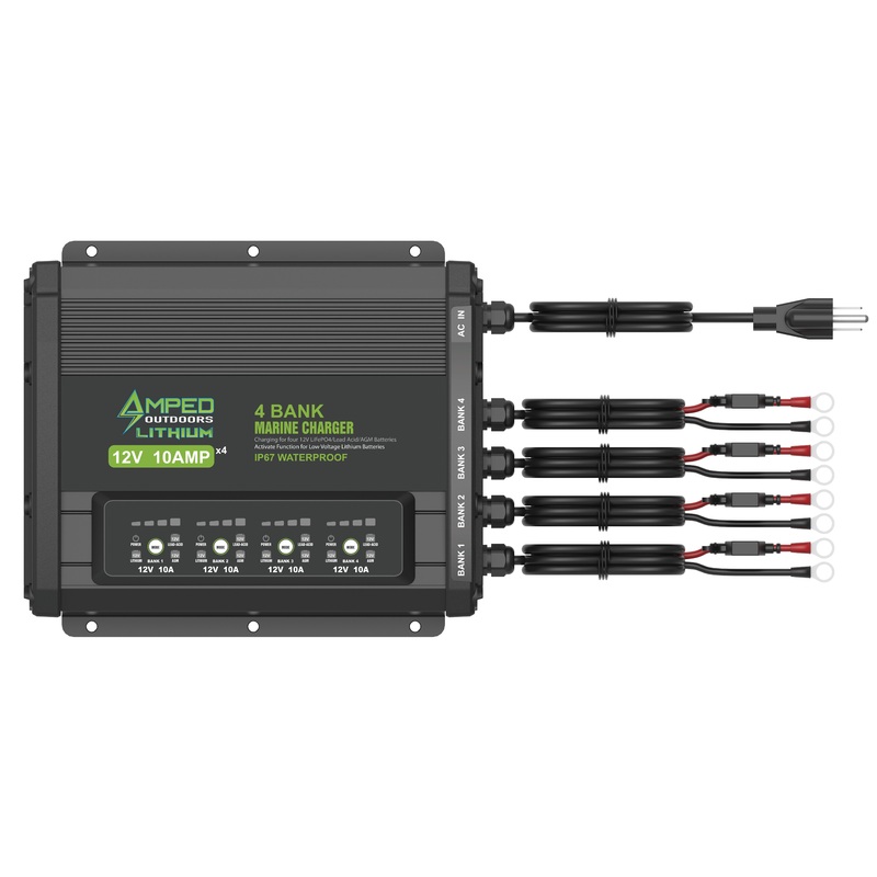 Amped Outdoors 4 Bank 12V On-Board Battery Charger
