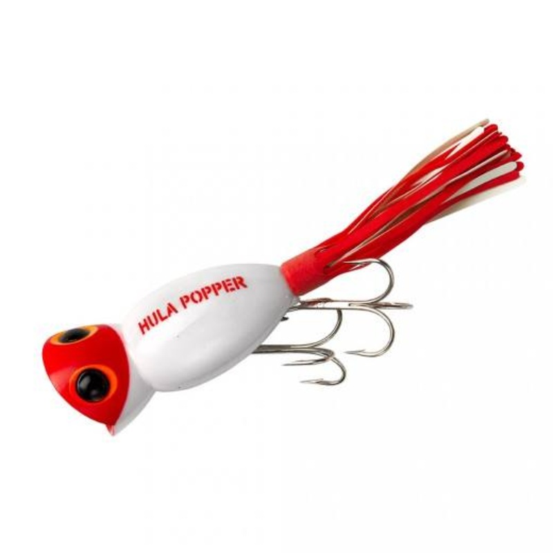 Arbogast Hula Popper 1/4oz White and Red
