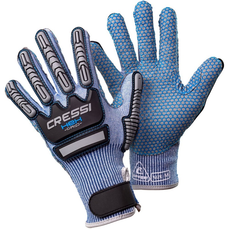 Cressi Hex Grip Gloves Blue Small
