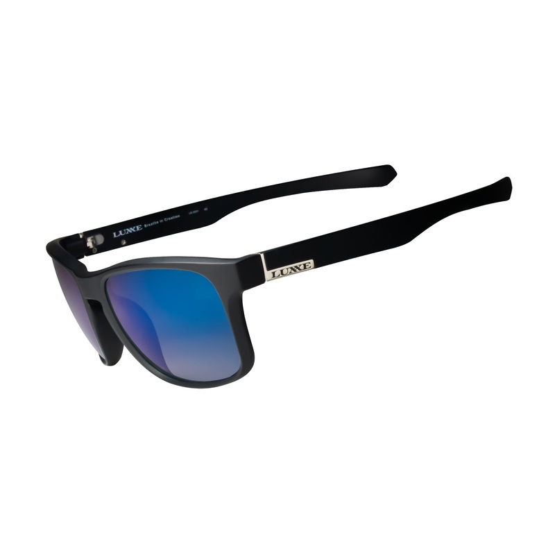 Gamakatsu Luxxe Sunglasses Spekkies LE-3001-1 #1 Matte Black Dark Grey/Blue Mirror