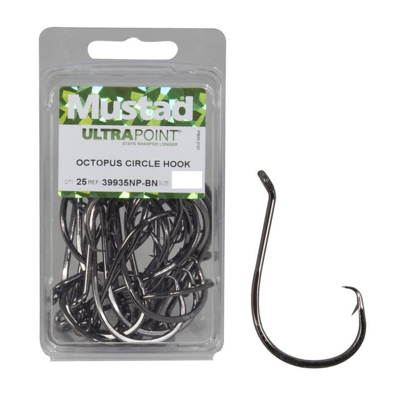 Mustad UltraPoint 39935NPBN Octopus Circle Hook 25 Pack 10/0