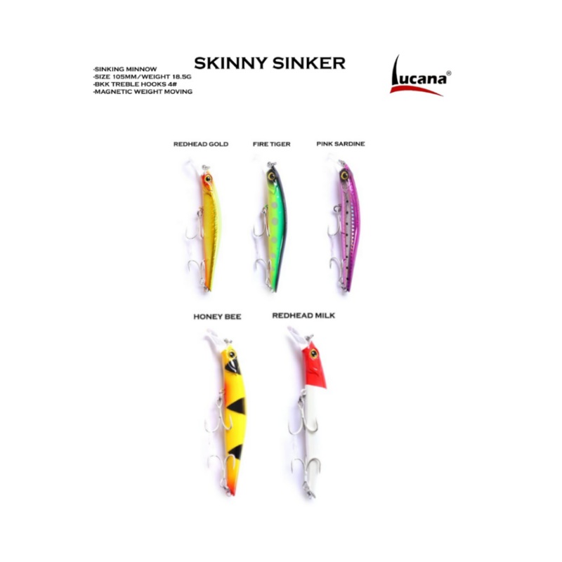 Lucana Skinny Sinker 105mm/18.5g, 1pcs/pkt Honey Bee