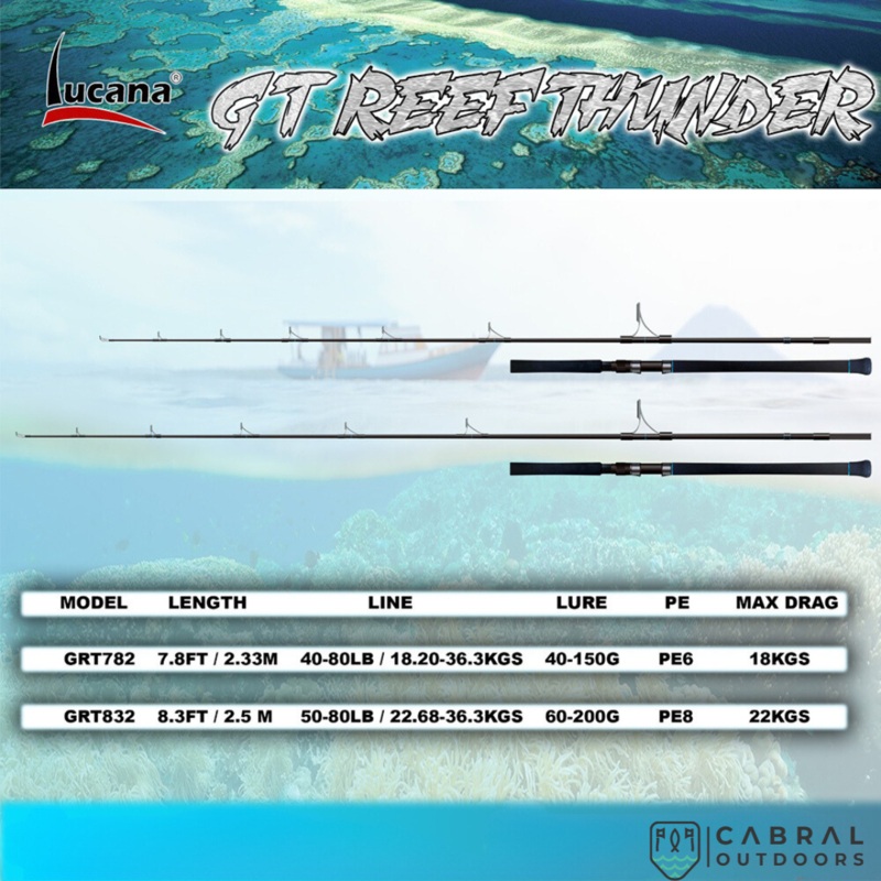 Lucana GT Reef Thunder 7.8ft-8.3ft  Offshore Popping Rod 7.8ft