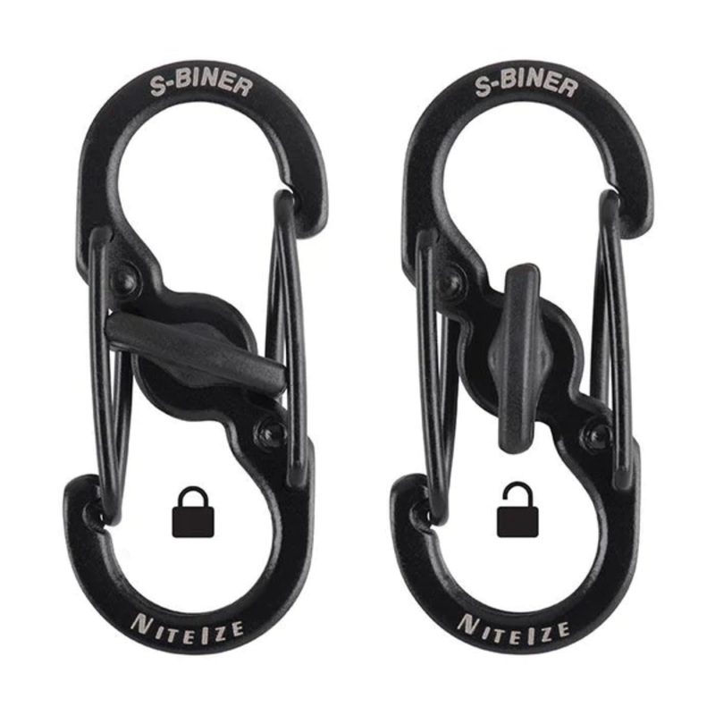 Nite Ize Microlock Steel S Biner 2 Pack Black