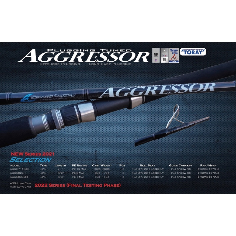 Oceans Legacy Aggressor Offshore Plugging Spin Rod 7112XH