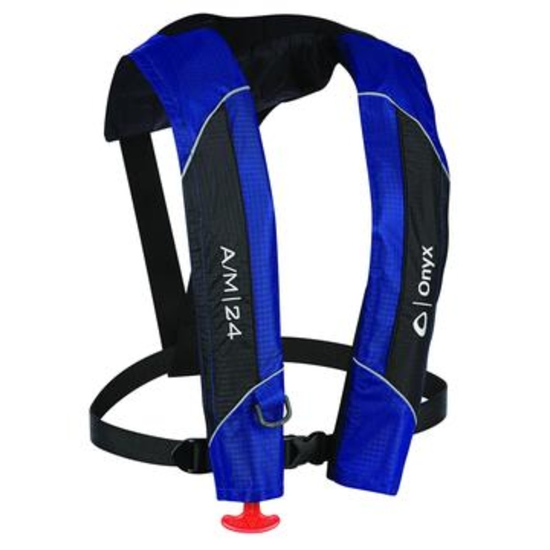 Onyx Automatic/Manual Inflatable Life Jacket Blue
