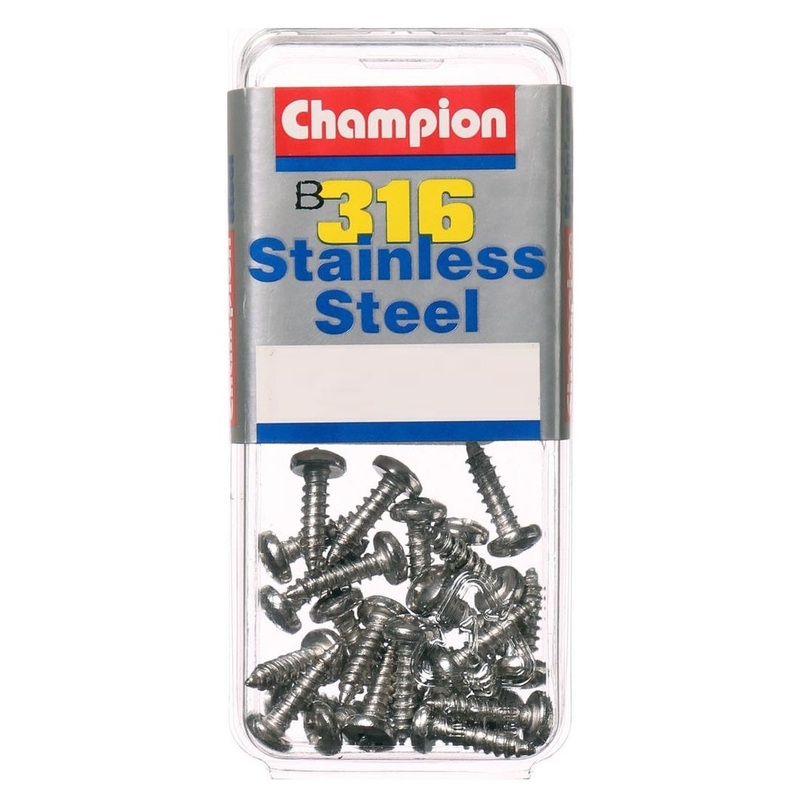 Champion Stainless Steel 316 Self-Tapping Screws Pan Head – 6G 1 inch