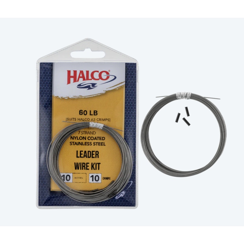 Halco Leader Wire Kit 10m with Sleeves 100lb