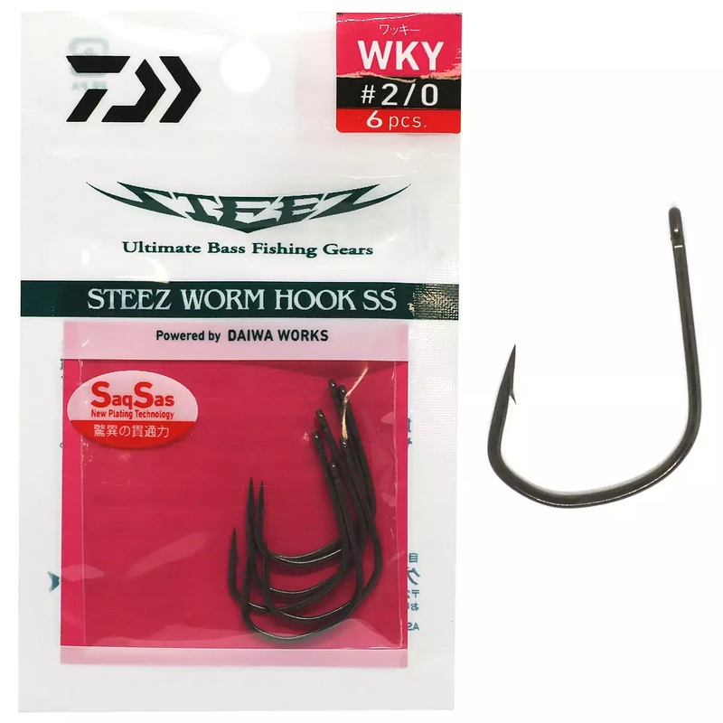 Hameon DAIWA Steez Worm Hook SS Wacky #2/0 – 6 pcs