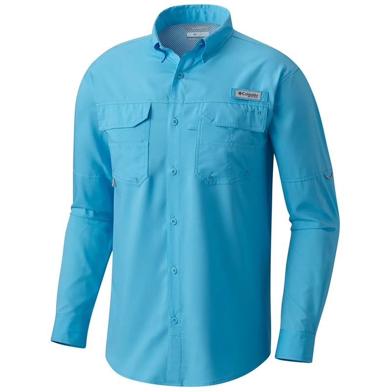Columbia PFG Blood and Guts III Long Sleeve Mens Shirt Riptide Large
