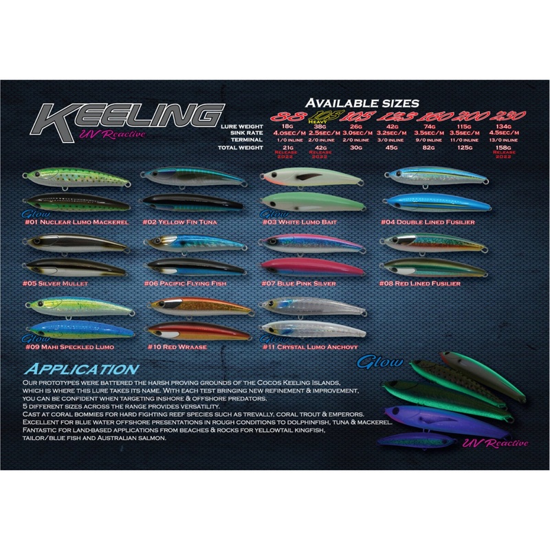 Ocean’s Legacy Keeling Lure 105mm Fast Sinking Crystal Lumo Anchovy