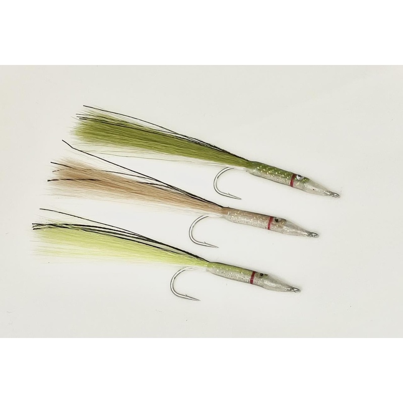 Saltwater Flies – Faux Bucktail EZ Body Sand Eel Olive/White