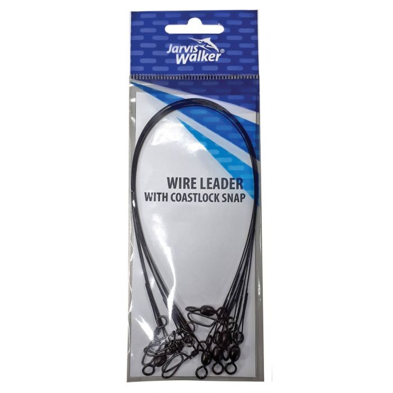 Jarvis Walker 12 Inch Pre-made Coated Wire Leader with Coastlock Snap 100lb