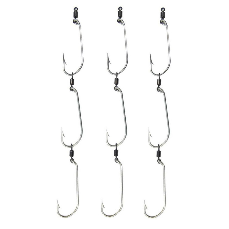 Mustad Deluxe Pre-Ganged Swivel Gang Hook Sets 3/0