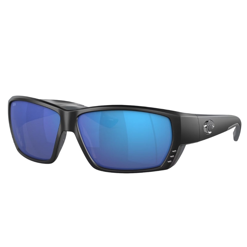 Costa Tuna Alley Polarised Glass Sunglasses Matte Black Frame / Blue Mirror Lens