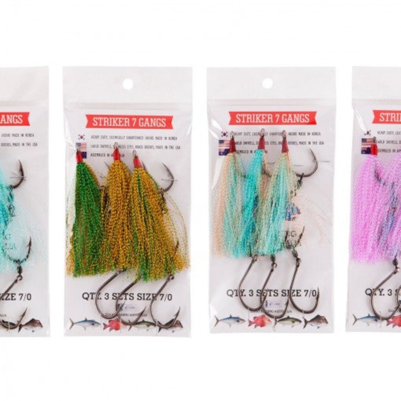Elkat Striker 7 Ganged Hooks 10/0 Pink