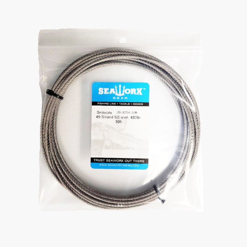 Seaworx 480lb 49 strand Stainless Steel cable in a 30ft coil