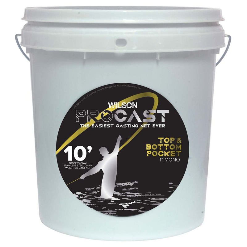 Wilson Pro Cast Chain 1in Mesh Top and Bottom Pocket Professional Cast Net 10ft