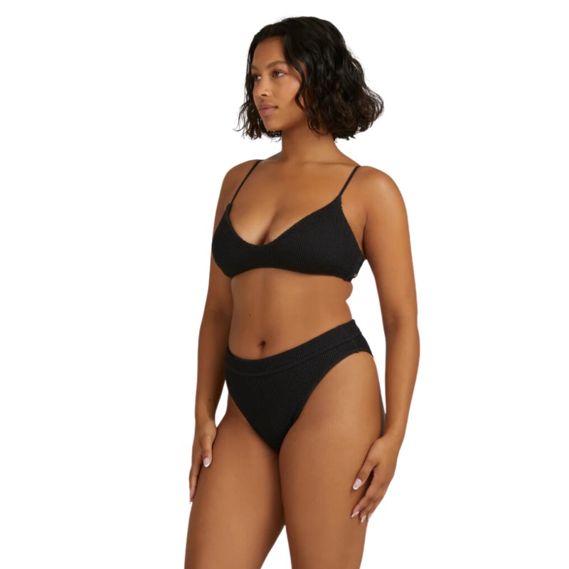 Billabong Summer High V Bralette Bikini Top L/12 Black Sands