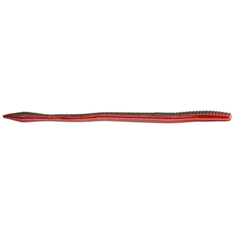 NetBait BaitFuel T-Mac Worm 6.5″ Green Pumpkin Texas Red