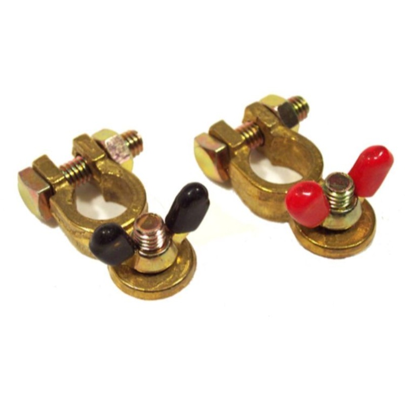Waterline Battery Terminal Pair Brass