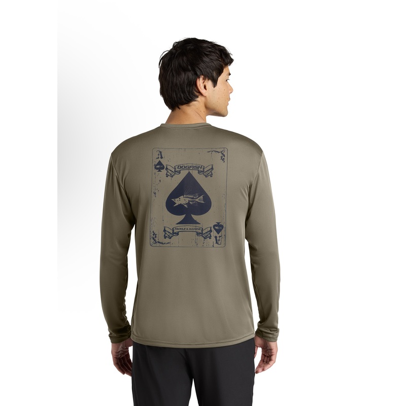 Dogfish Long Sleeve Microfiber Hog Of Death Logo Olive Small