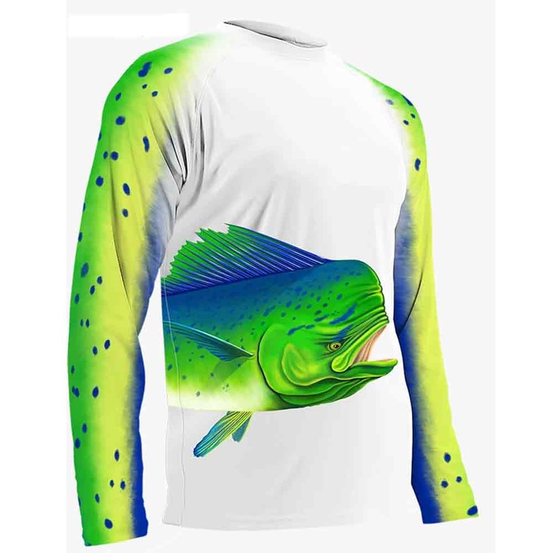 Youth L/S Mahi Wrap Around Performance Shirt UPF50 LARGE