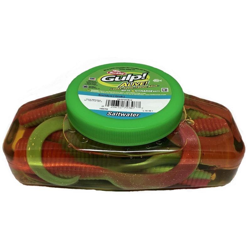 Berkley Gulp Alive 6 inch Grub Soft Plastic Lure Bulk Tub Glow