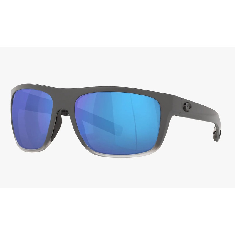 Costa Del Mar Broadbill Matte Fog Gray Frame Performance Polarised Blue Mirror 580g Glass Lens Sunglasses