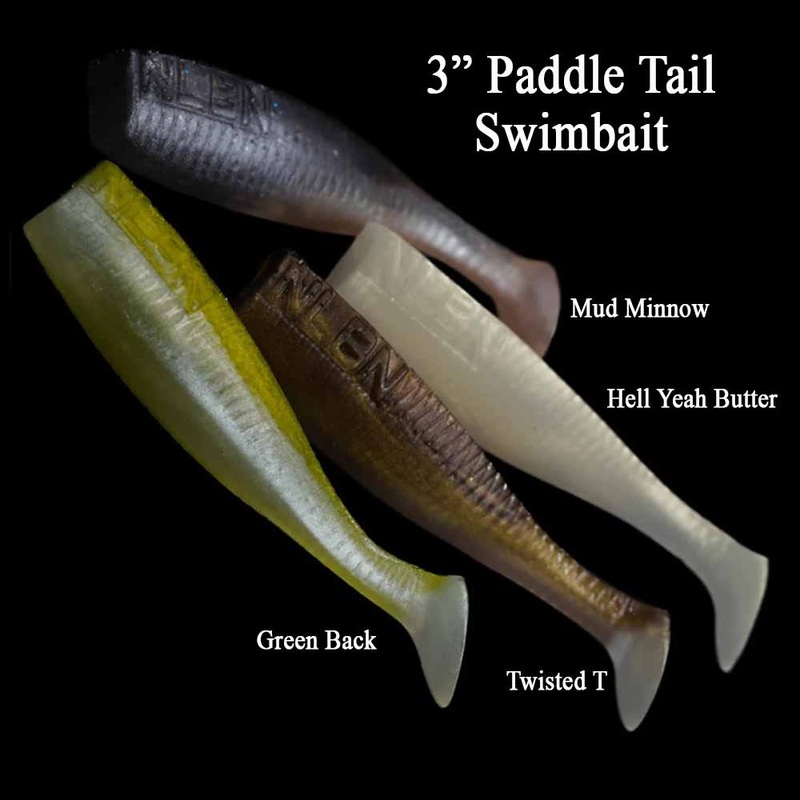 NLBN 3IN Paddle Tail Swimbaits 5Pk GREEN BACK