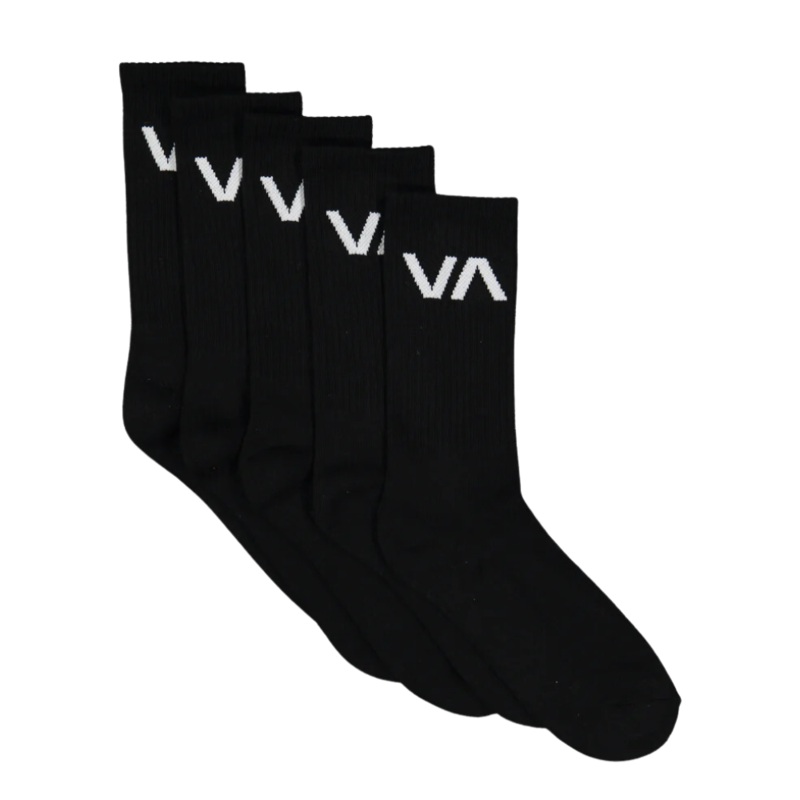 RVCA VA Sport Socks 5pk ONE SIZE Black
