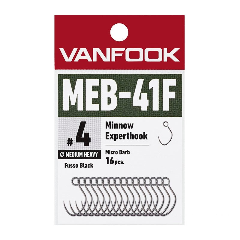 Freshwater Hook – Vanfook – MEB-41F Minnow Experthook Medium Heavy Wire Micro Barb #2 (12pcs)