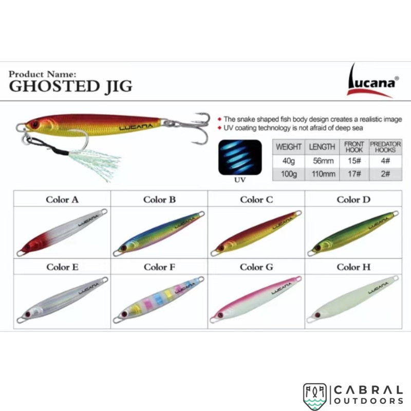 Lucana Ghosted Jig | 40-100g 40g Red Head(A)