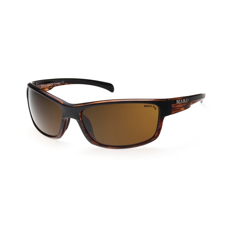 Mako Shadow Matte Black Brown Frame Polarised Sunglasses Glass Copper