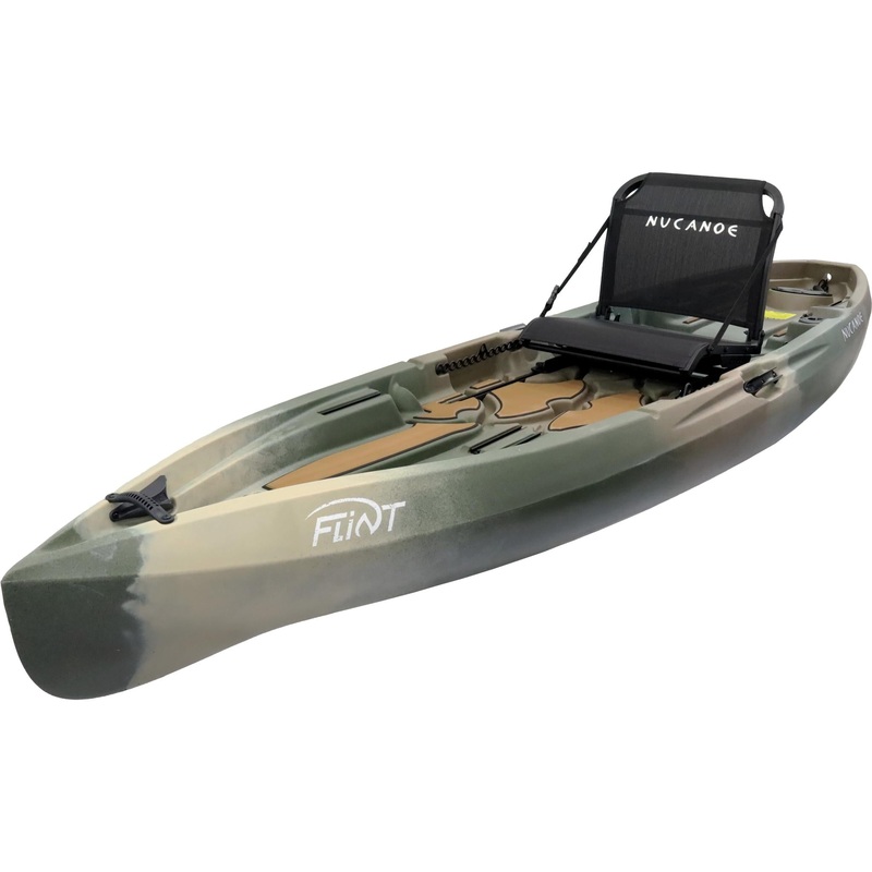 NuCanoe Flint Sit-on-Top Fishing/Hunting Kayak (Paddle, Pedal Drive, OR Motorized) Army Camo