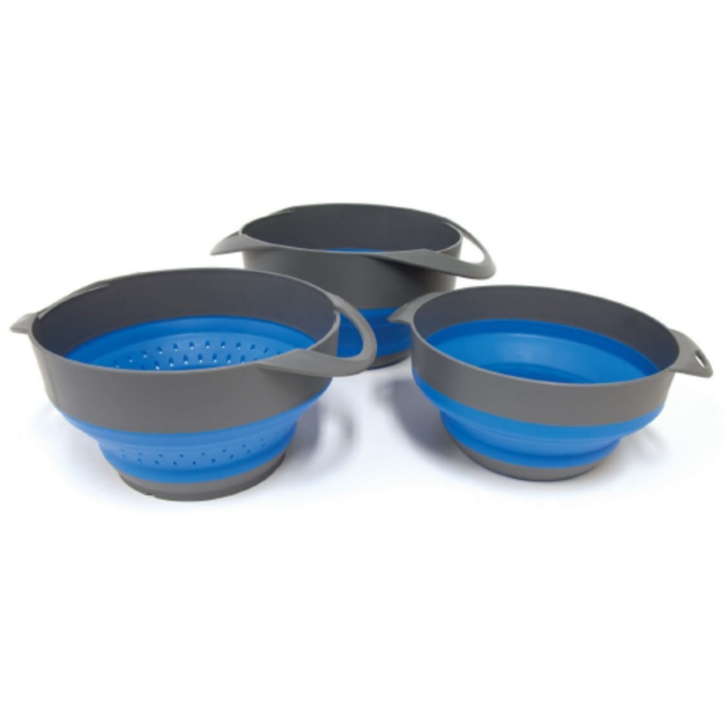 Pop Up Colander & 2 Bowl Set 3PCE BLUE
