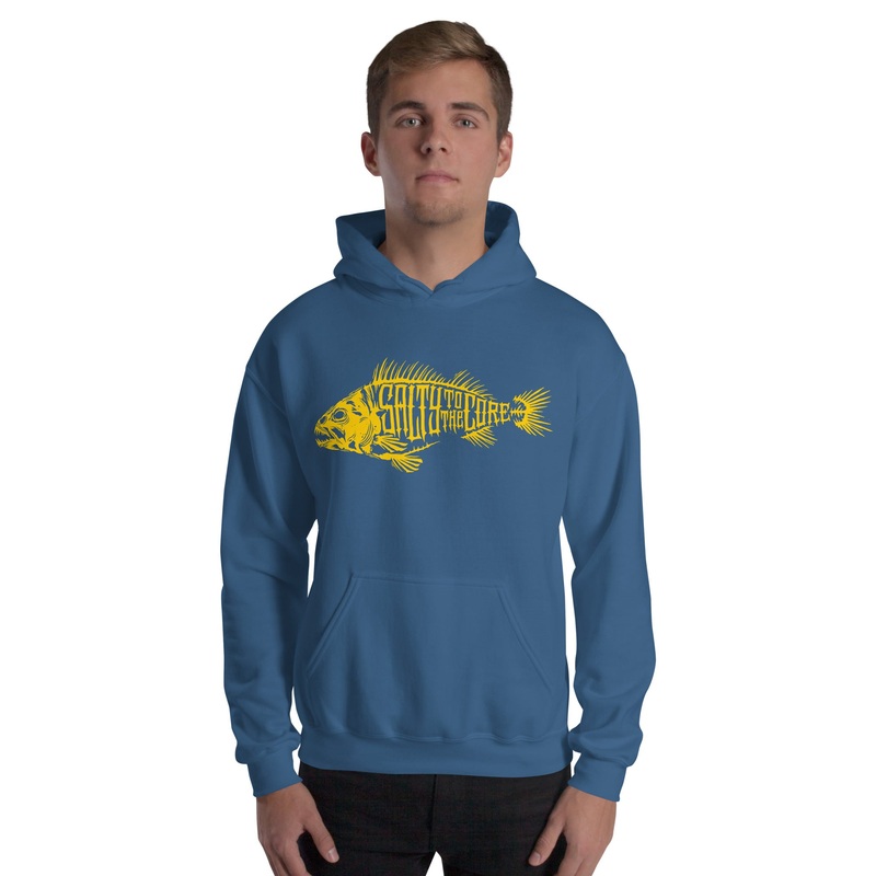 BHO “Salty to the Core” Bone Fish Men’s Hoodie Indigo Blue S